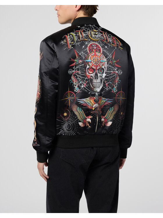 PHILIPP PLEIN PHILIPP PLEIN Kurtka bomber 29811 Czarny Regular Fit