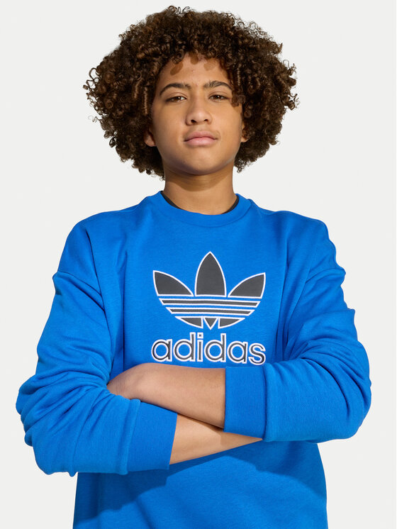 adidas adidas Bluza Trefoil JV8570 Niebieski Loose Fit