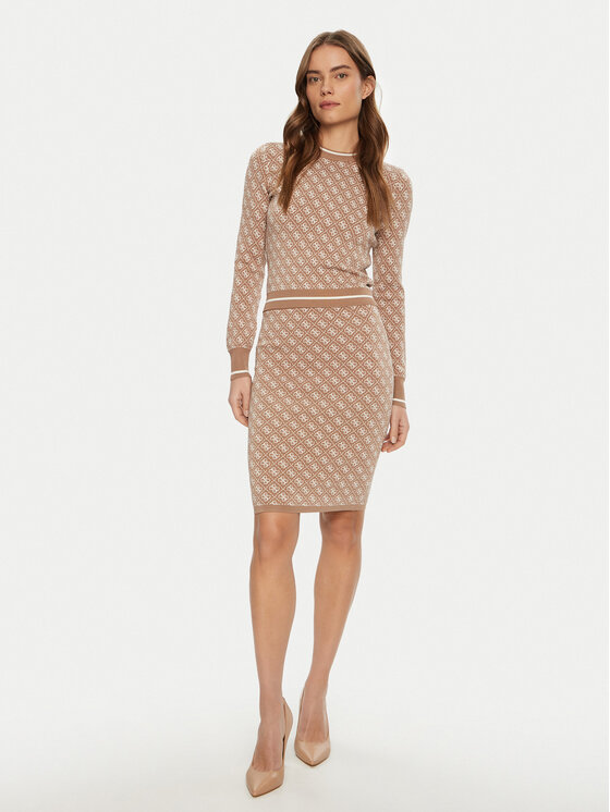 Guess Guess Fustă tip creion W4BD53 Z37K0 Bej Regular Fit