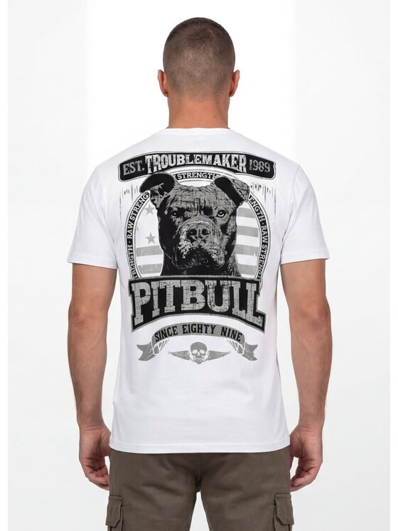 PITBULL PITBULL T-Shirt TROUBLEMAKER Biały Regular Fit