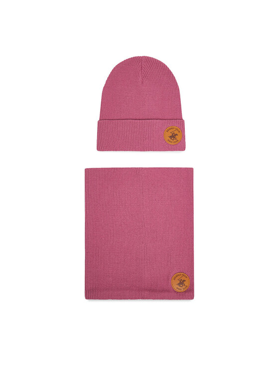 Beverly Hills Polo Club Komplet czapka i komin CEO-BHPC-ACCCS-02 Różowy