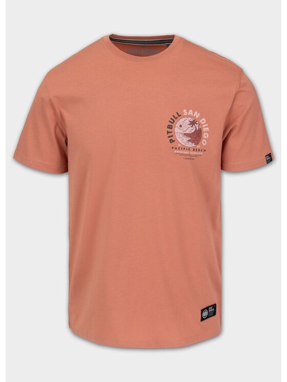 PITBULL PITBULL T-Shirt Koszulka męska PLANET SURF 3XL Pomarańczowy Regular Fit
