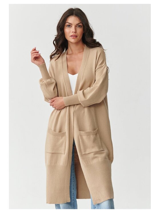 Makadamia Makadamia Kardigan S167 Beżowy Loose Fit