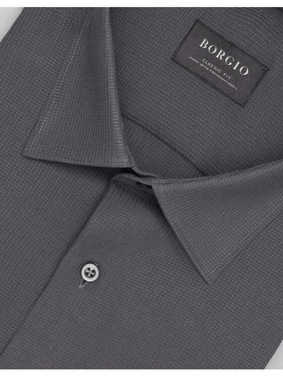 Borgio Borgio Koszula licodia Szary Classic Fit