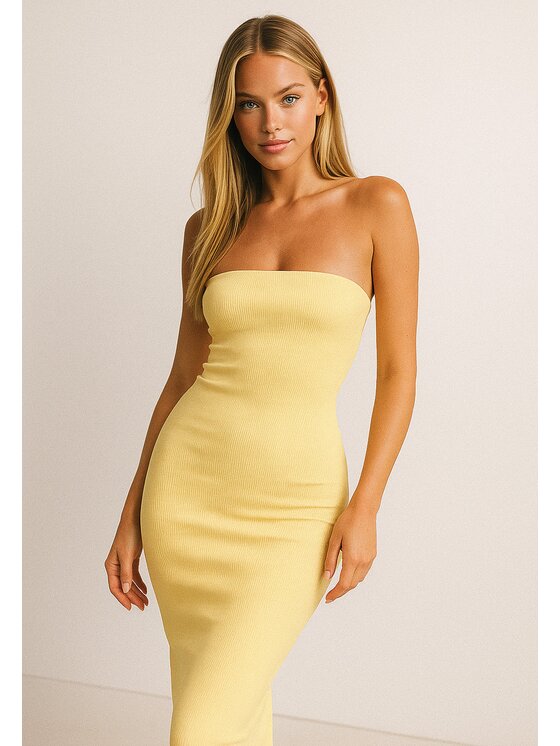 Nudyess Nudyess Vestito estivo 1022E Giallo Fitted Fit