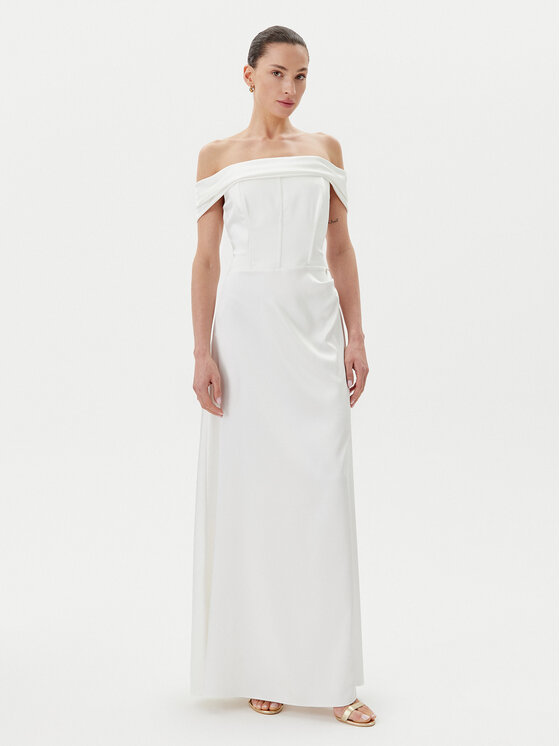 Rinascimento Rinascimento Vakarinė suknelė CFC0123802003 Balta Regular Fit