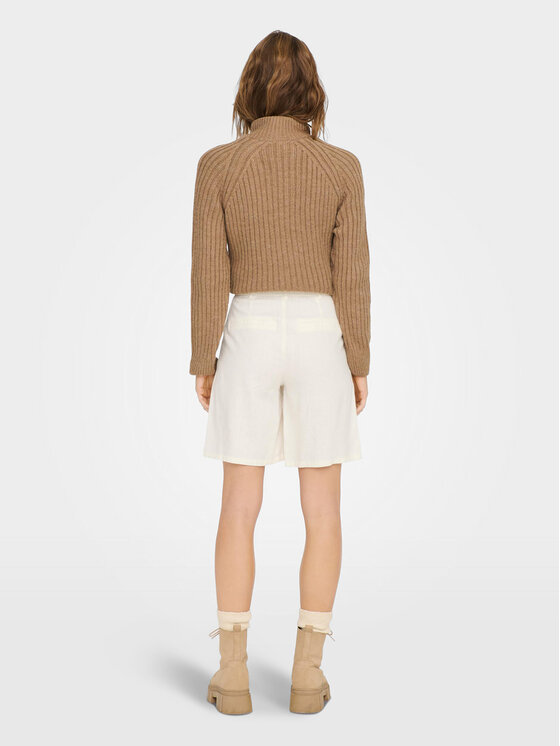 ONLY ONLY Bermudy Caro 15278792 Bílá Loose Fit