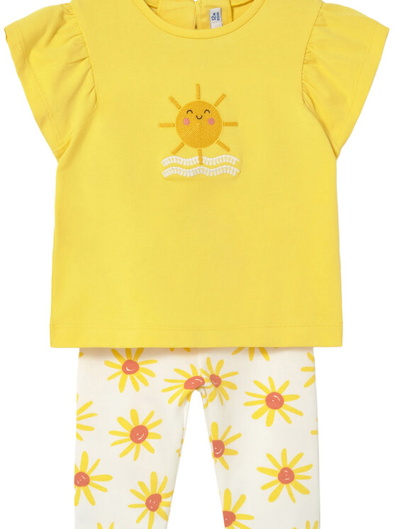 Mayoral Mayoral Set tricou și leggings 1751 Galben Regular Fit