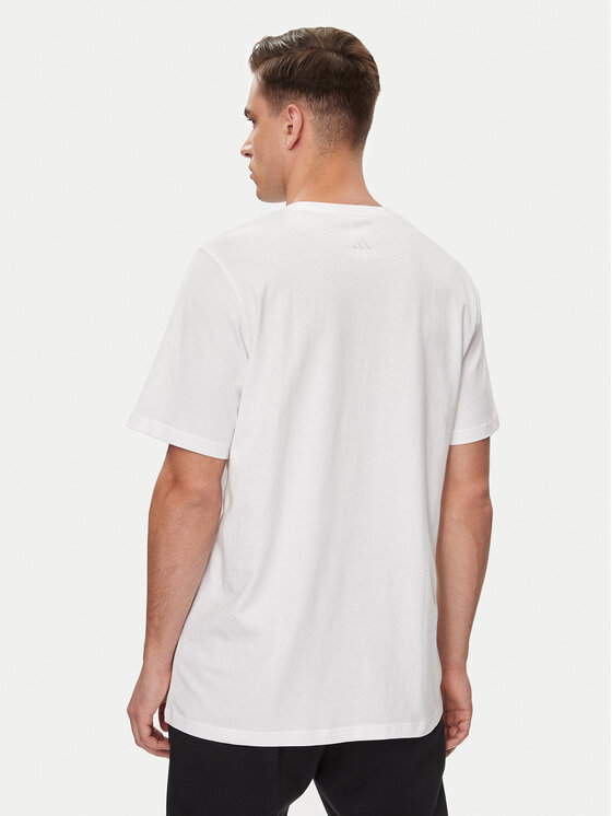 adidas adidas Tričko Essentials Single Jersey Big Logo T-Shirt IC9349 Biela Regular Fit