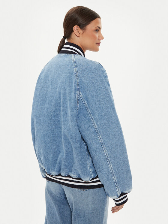 Tommy Jeans Tommy Jeans Traper jakna Letterman DW0DW18202 Plava Oversize