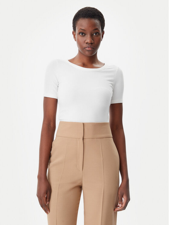 Tommy Hilfiger Tommy Hilfiger Тишърт WW0WW37866 Екрю Slim Fit