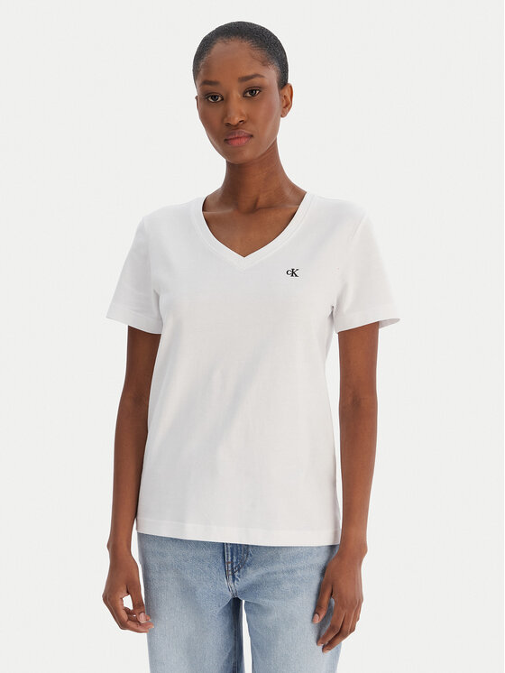Calvin Klein Jeans Tricou Ss Monogram Vnk LV047B205G Alb Regular Fit