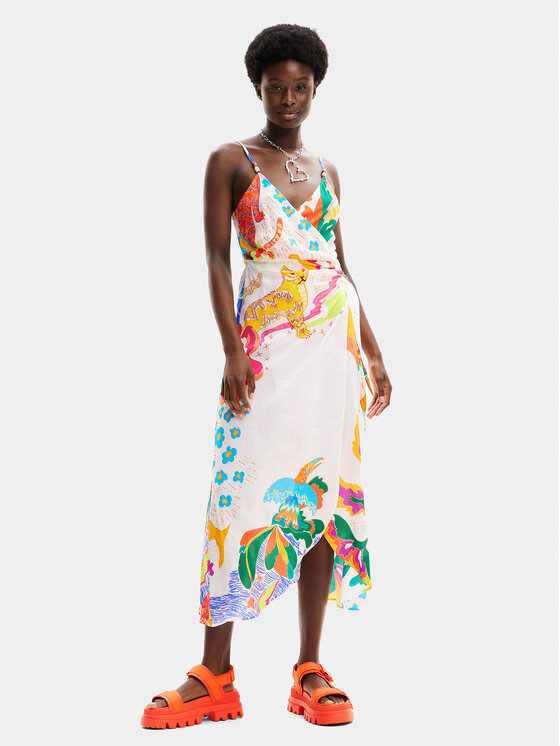Desigual Vestito estivo Selva 24SWMW09 Bianco Regular Fit Modivo