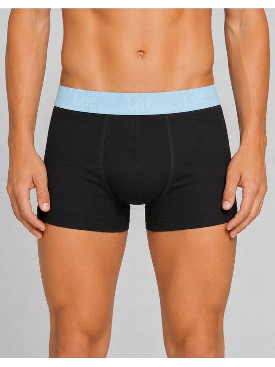 Lee Lee Bokserki Arturo 3 Pack Cotton Elastane Trunks Czarny
