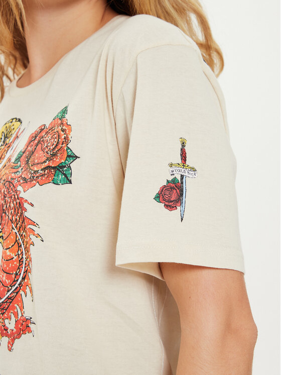 Brave Soul Brave Soul Majica MTS-149LENNON Écru Straight Fit