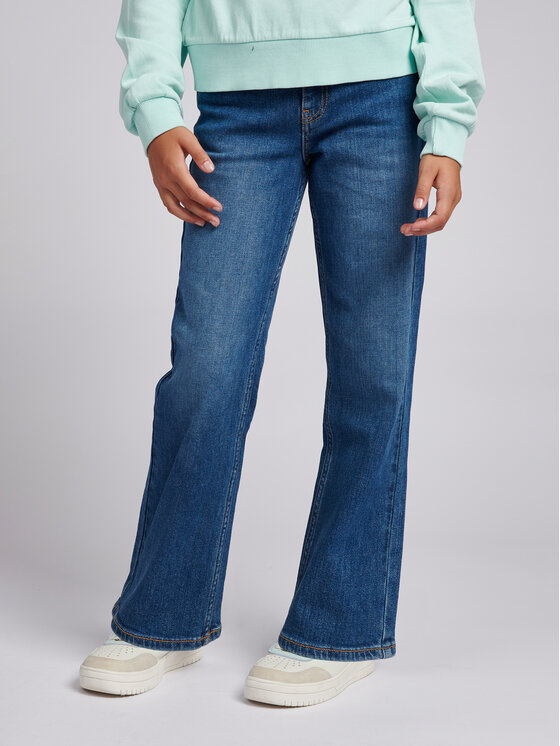 Lee Pantaloni di tessuto Carol Straight LEG5001 Blu scuro Regular Fit Modivo