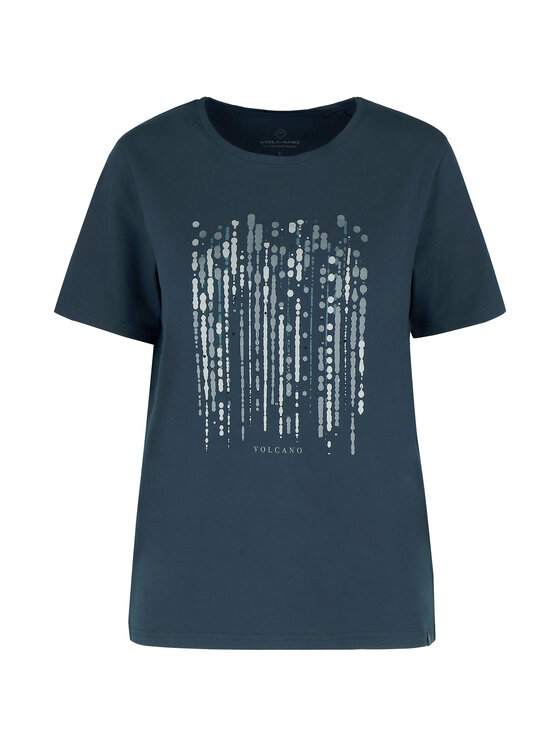 Volcano Volcano T-Shirt T-SEAR Granatowy Regular Fit