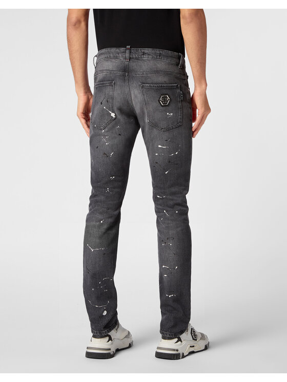 PHILIPP PLEIN PHILIPP PLEIN Jeansy 9597 Šedá Straight Leg