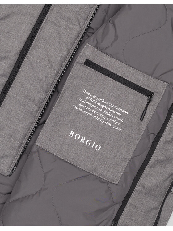 Borgio Borgio Płaszcz nissoria_sz Szary Regular Fit