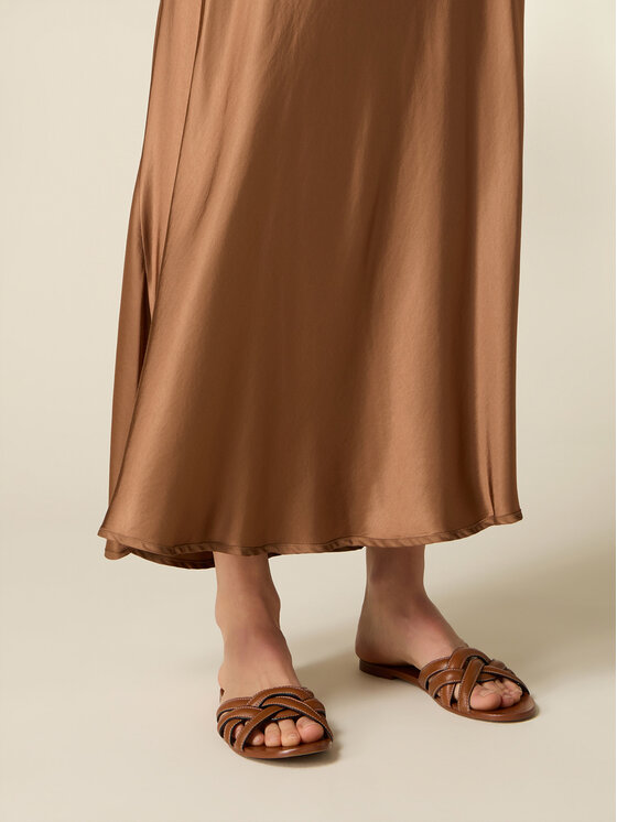 Oltre Oltre Gonna maxi 1065J000292N012 Marrone A-Line Fit