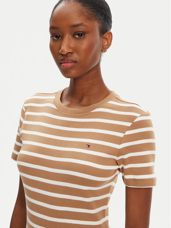 Tommy Hilfiger Tommy Hilfiger Igapäevane kleit New Cody WW0WW42721 Beež Slim Fit