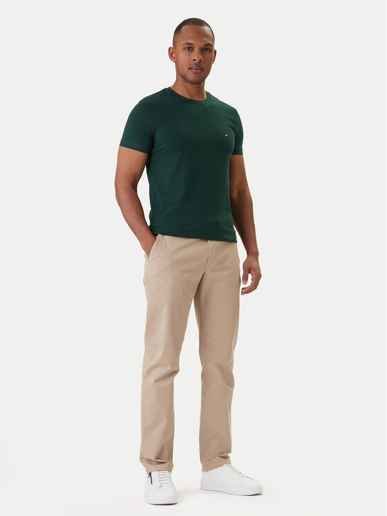 Tommy Hilfiger Tommy Hilfiger Tričko MW0MW10800 Zelená Slim Fit