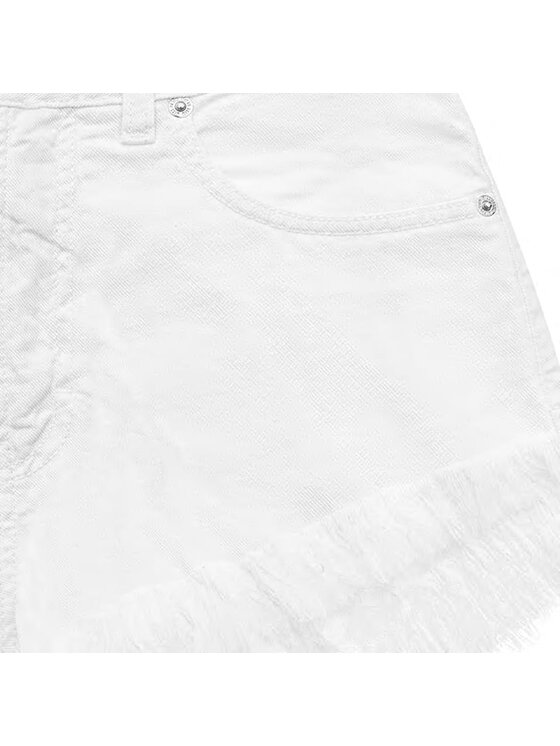 MissDenim MissDenim Szorty jeansowe High Waist Biały Regular Fit
