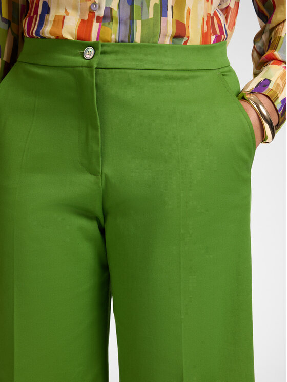 Elena Mirò Elena Mirò Pantaloni di tessuto P020P000470N0C5 Verde Cropp Fit