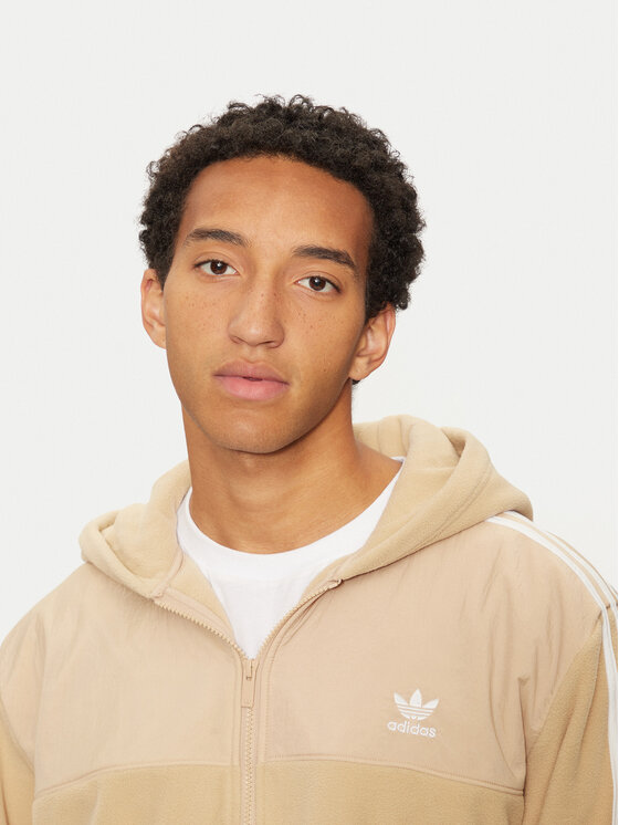 adidas adidas Bluza adicolor 3-Stripes Teddy IZ2487 Beżowy Regular Fit