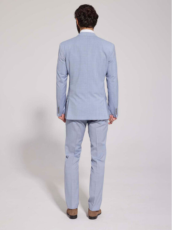 VILLARO VILLARO Garnitur GAR703VIM Niebieski Slim Fit