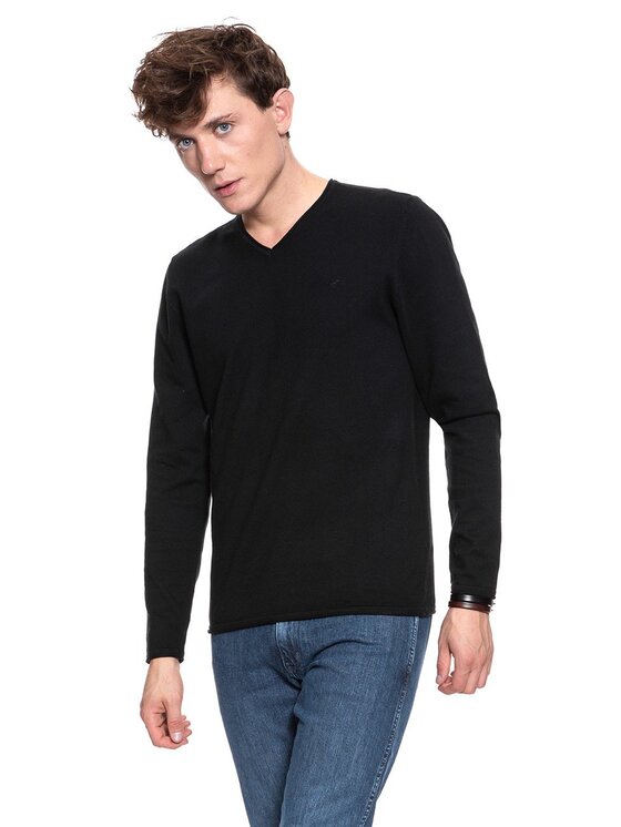 Mustang Mustang Maglione EMIL V ROLLEDGE Nero Regular Fit