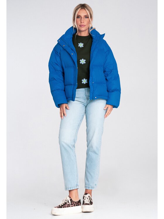 FIGL FIGL Vatovaná bunda M1233 Modrá Regular Fit
