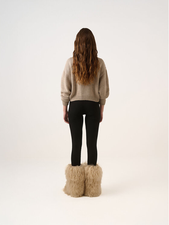 La Mania La Mania Sweter NATIE Beżowy Classic Fit