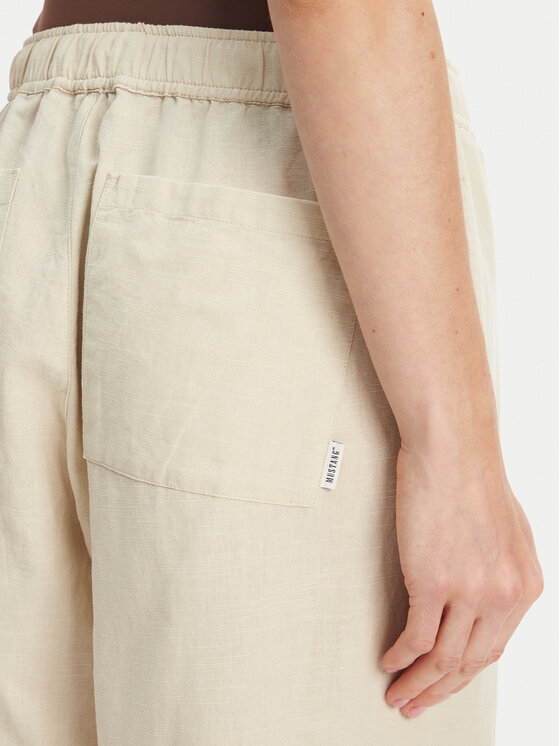 Mustang Mustang Stoffhose Tuscaloosa 1016583 Beige Wide Fit