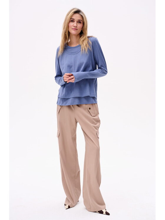 blue shadow blue shadow Bluzka Klarisa Niebieski Regular Fit
