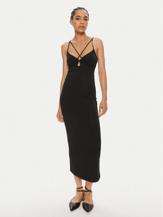 HUGO Hugo Kokteilinė suknelė Nandrea 50514052 Juoda Slim Fit