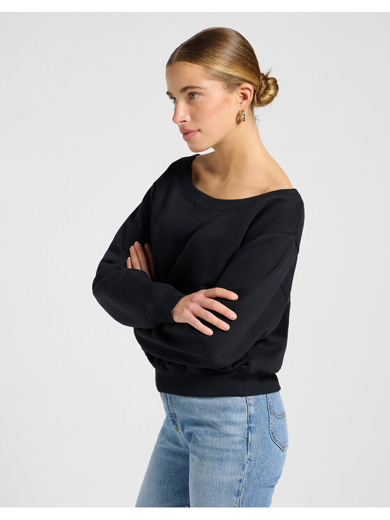 Lee Lee Bluza OFF SHOULDER SWS Czarny Regular Fit
