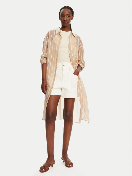 LOLA CASADEMUNT LOLA CASADEMUNT Πουκάμισο LS2515045 Μπεζ Relaxed Fit