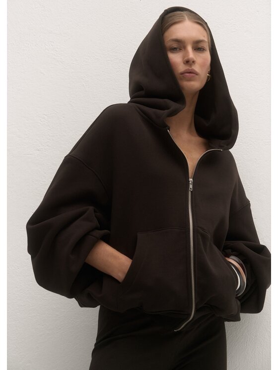 Le Collet Le Collet Bluza TOMZI Brązowy Oversize