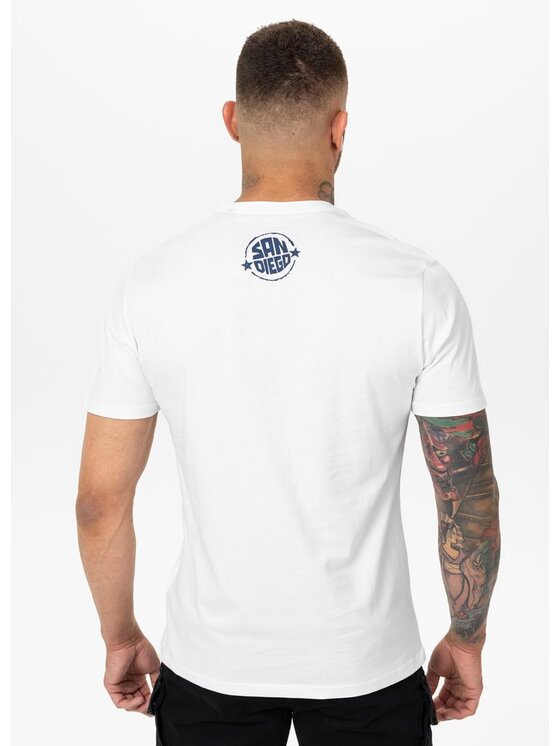 PITBULL PITBULL T-Shirt Koszulka męska SAN DIEGO SUN S Biały Regular Fit