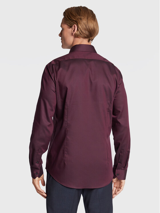 Camicia K10K108427 Bordeaux Fitted Fit