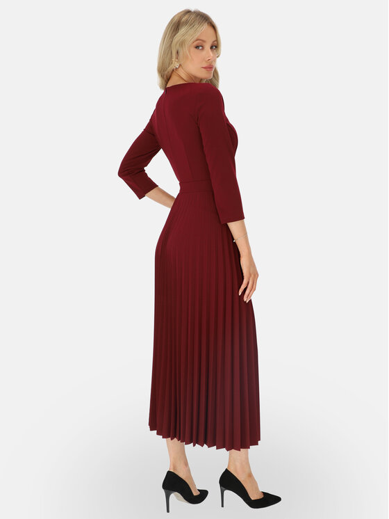 L’AF L’AF Sukienka dzianinowa Celine Bordowy Regular Fit
