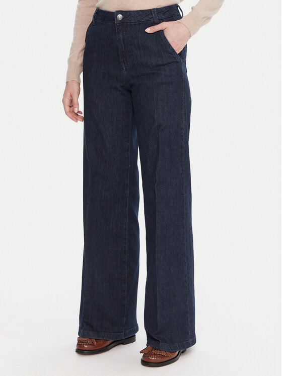 United Colors Of Benetton United Colors Of Benetton Jeans hlače 4TUT574X5 Mornarsko modra Wide Leg