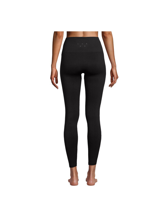 Casall Casall Legginsy Seamless Graphical Rib High Waist Tights Czarny Slim Fit