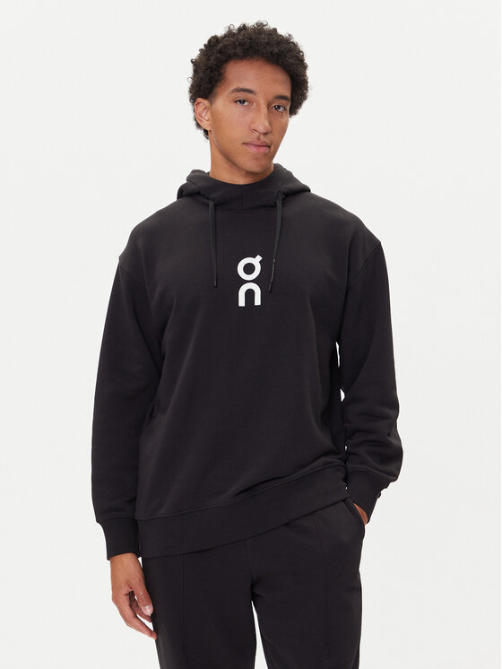 On Bluza Club Hoodie 1ME1003 Czarny Relaxed Fit