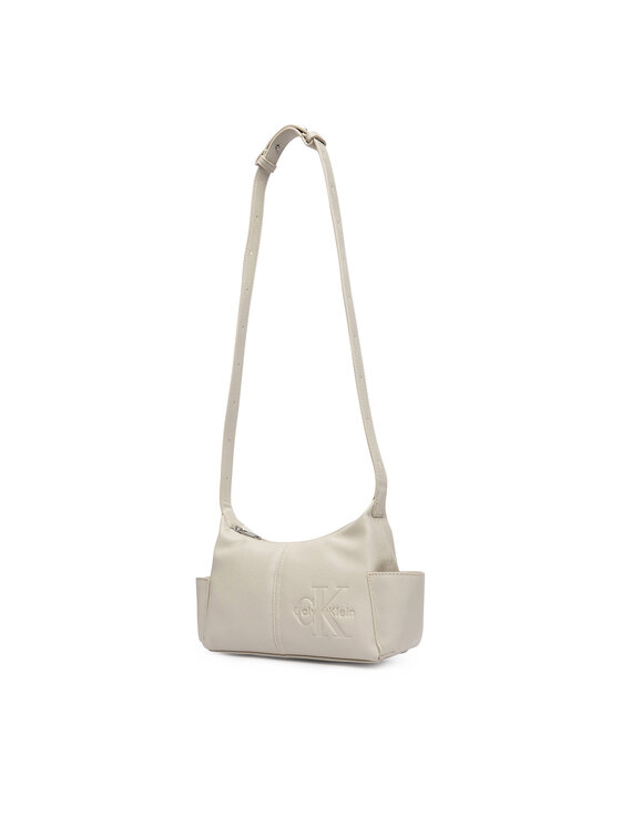 Calvin Klein Calvin Klein Τσάντα Pockets Monologo Crossbody LV04F3687G Κρεμ