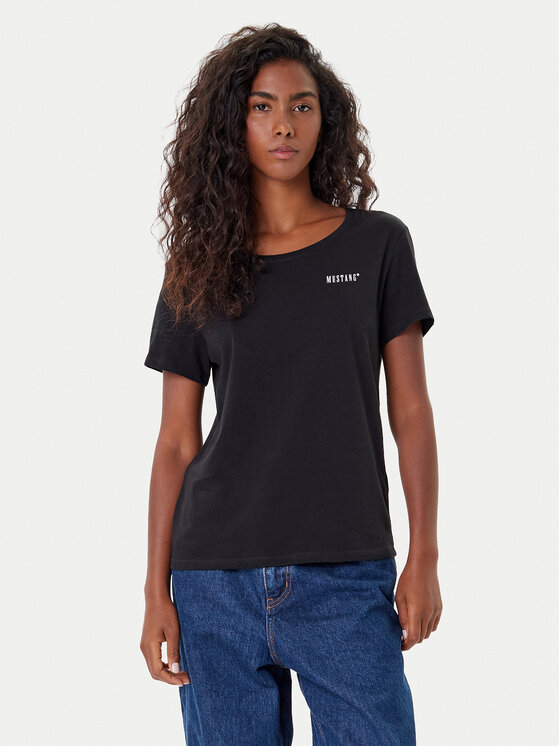 Mustang Mustang T-Shirt Alma 1016748 Černá Regular Fit