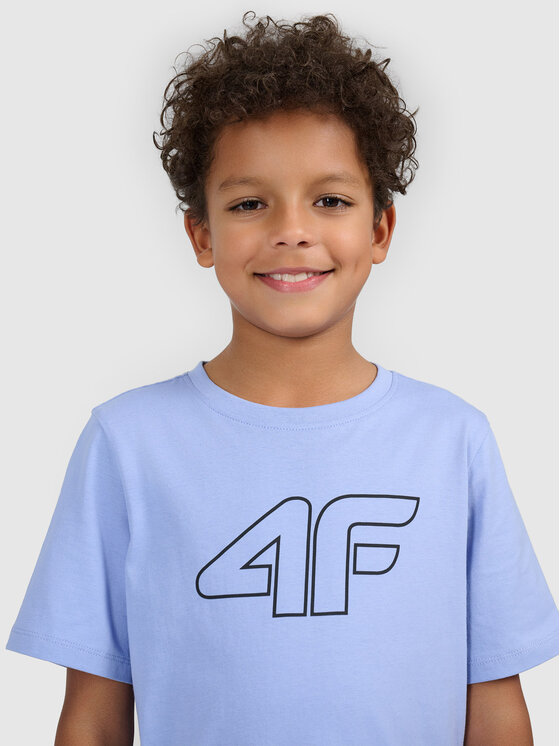 4F 4F T-Shirt BASIC+ Niebieski Regular Fit