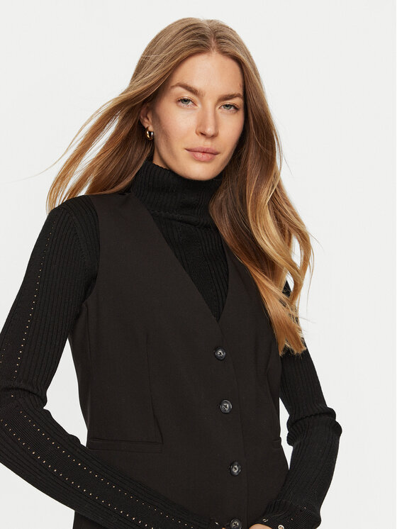 ACCESS FASHION ACCESS FASHION Kamizelka 44-2123-118 Czarny Regular Fit