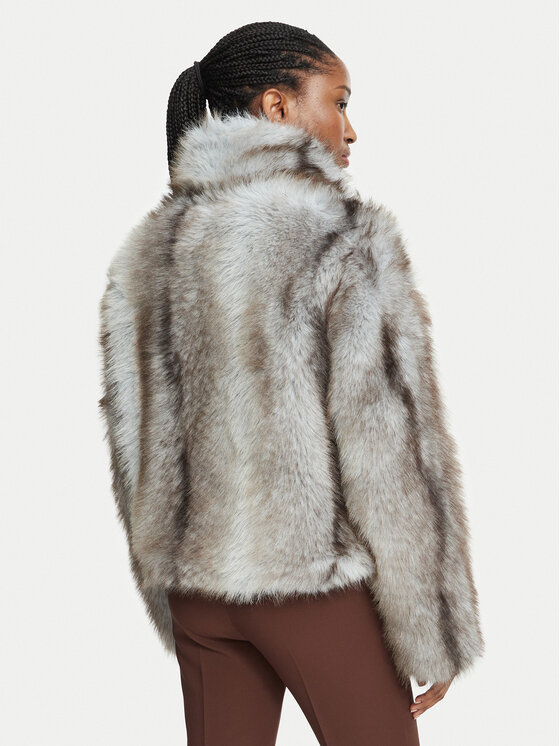 Fracomina Fracomina Кожено палто FR26WC4003O44501 Светлосин Cropped Fit